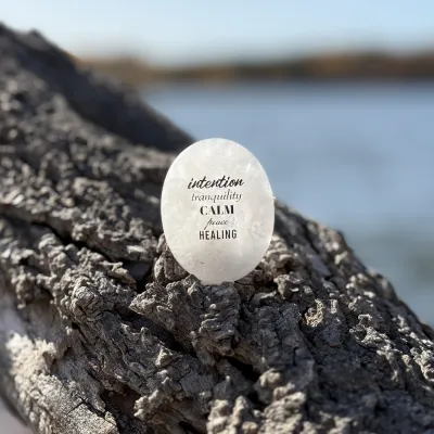 Show details for Intention White Quartz Worry Stone