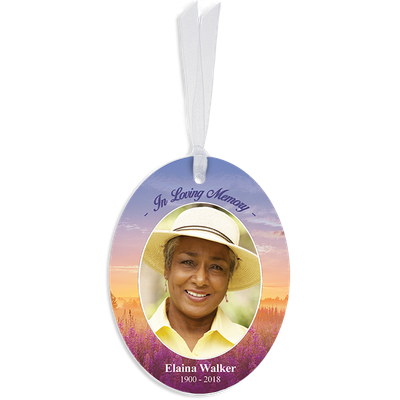 Show details for Purple Fields Oval Ornaments