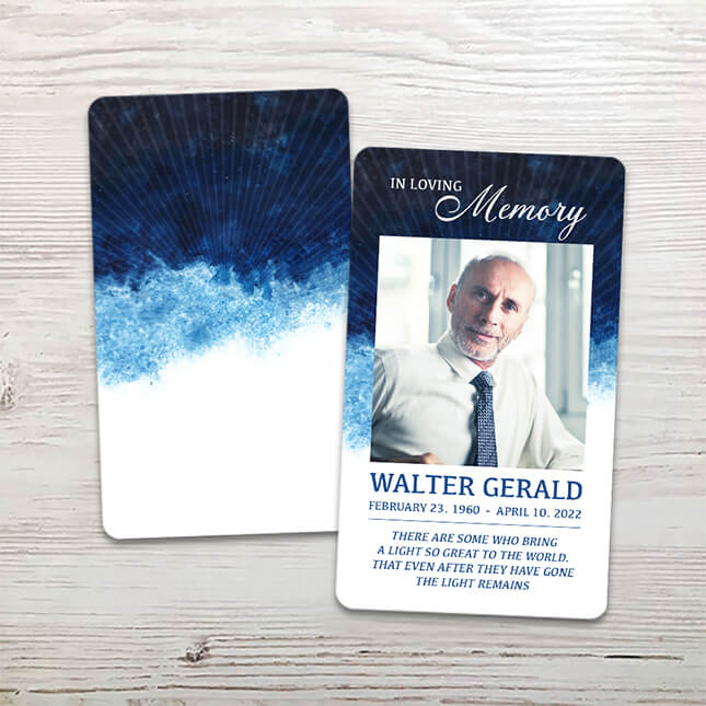 Show details for Blue Watercolor Memorial Card