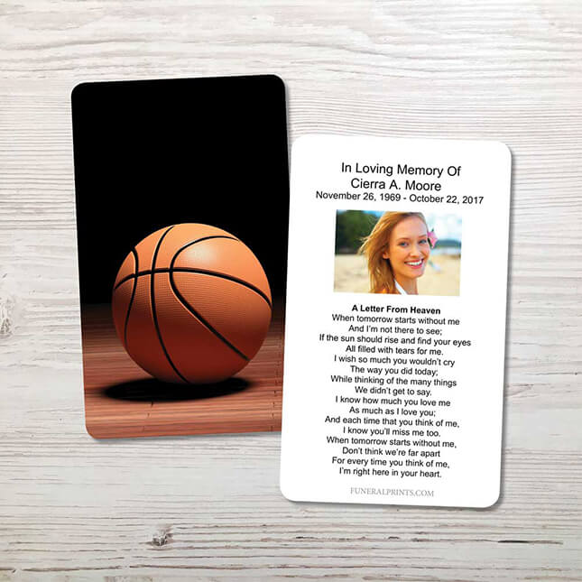Show details for Basketball Memorial Card