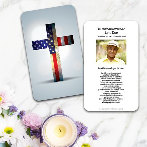 Show details for American Cross Spanish Prayer Card