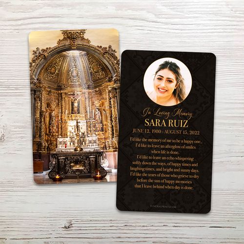 Show details for Cross Altar English Memorial Card