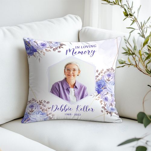 Show details for Purple Gold Floral Pillow